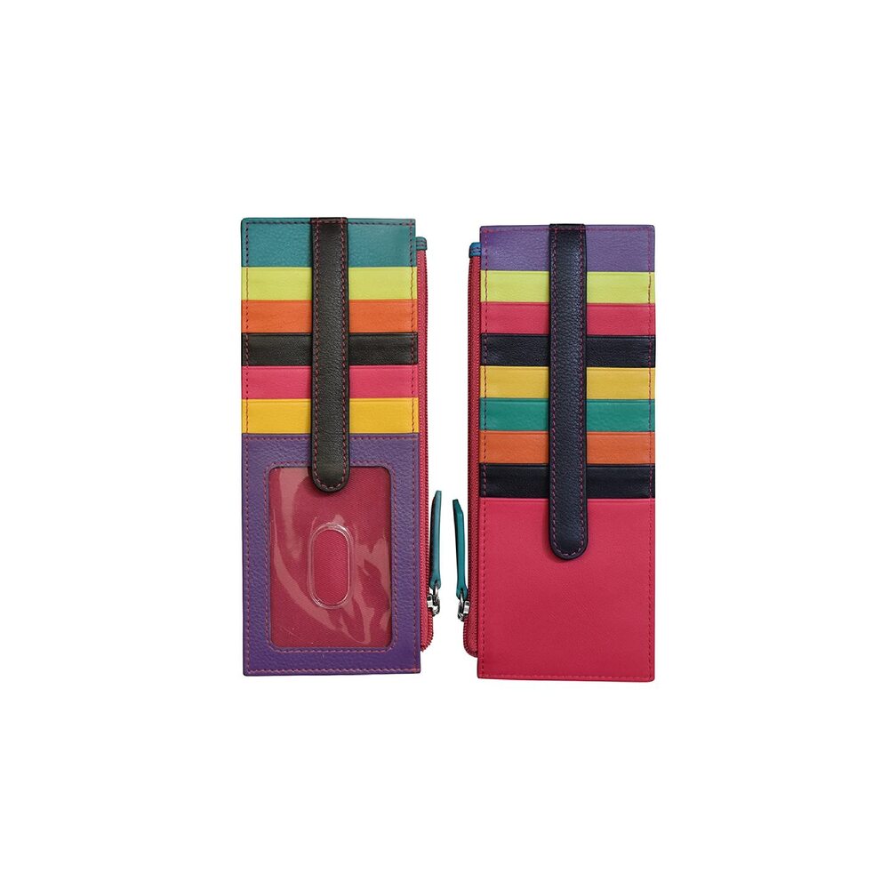 7831 Long Double Sided Slim Wallet, RFID Blocking Card Holder with ID